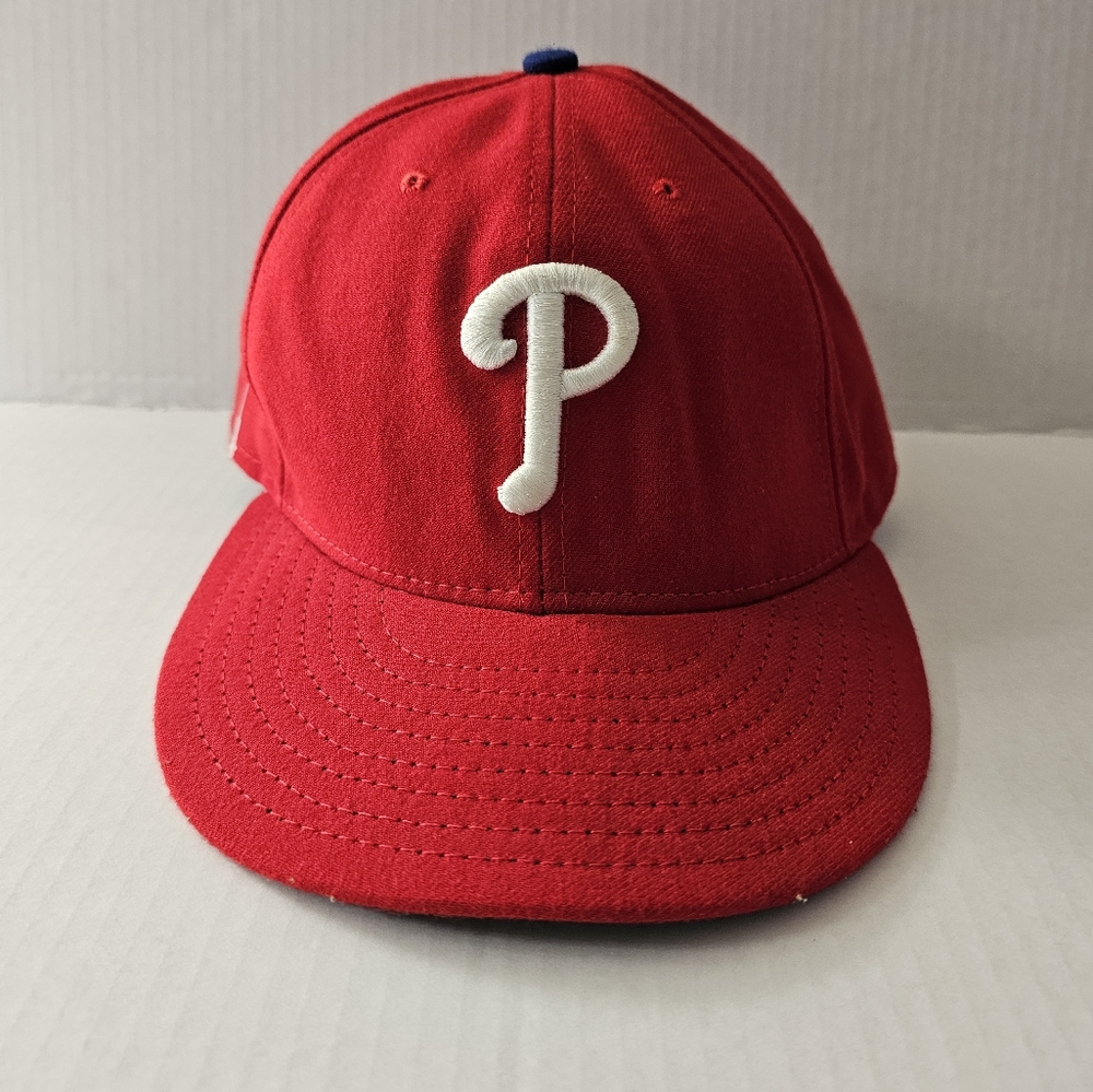 Philadelphia Phillies New Era 59Fifty MLB Baseball Cap Hat Red Fitted Men 7-1/4